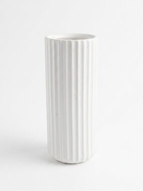 NIB Fable Home Tall Bud Vase in Speckled White